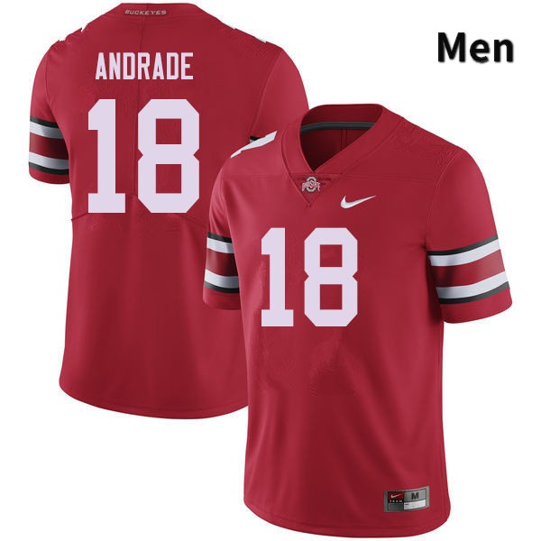 Ohio State Buckeyes J.P. Andrade Men's #18 Red Authentic Stitched College Football Jersey